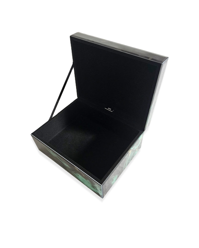 Design Glaskiste Schatulle Smaragdgrün Mittelgroß
