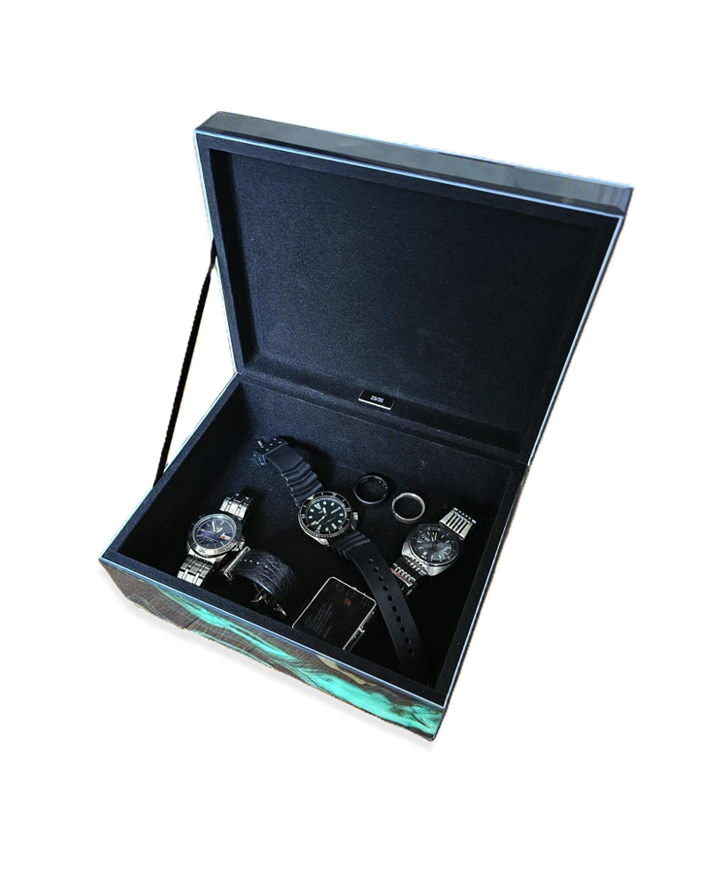 Designer Glass Box Casket Emerald Green