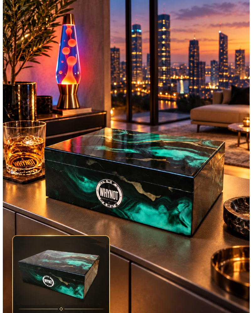 Luxus Design Glaskiste Schatulle Smaragdgrün