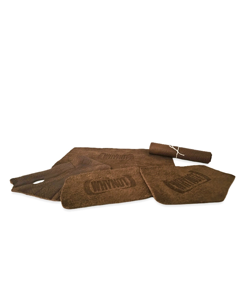 WHYNOT Untersetzer Leder Fetzen Dark Brown
