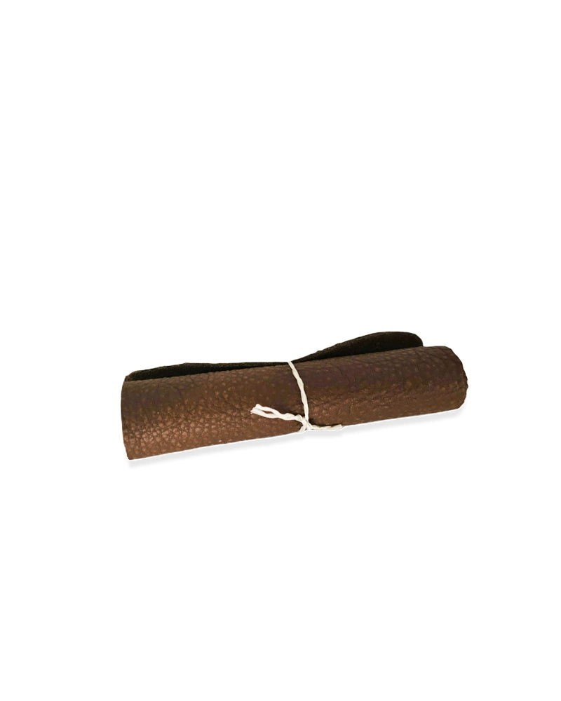 WHYNOT Untersetzer Leder Streifen Darkbrown