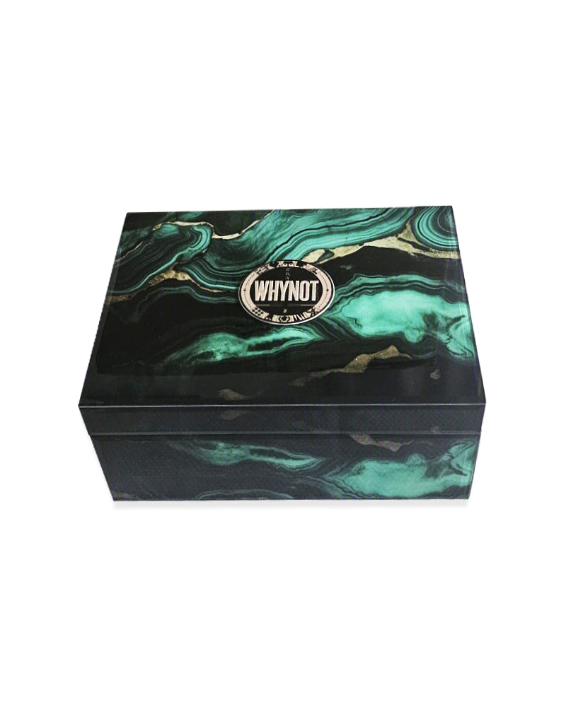 Designer Glass Box Casket Emerald Green